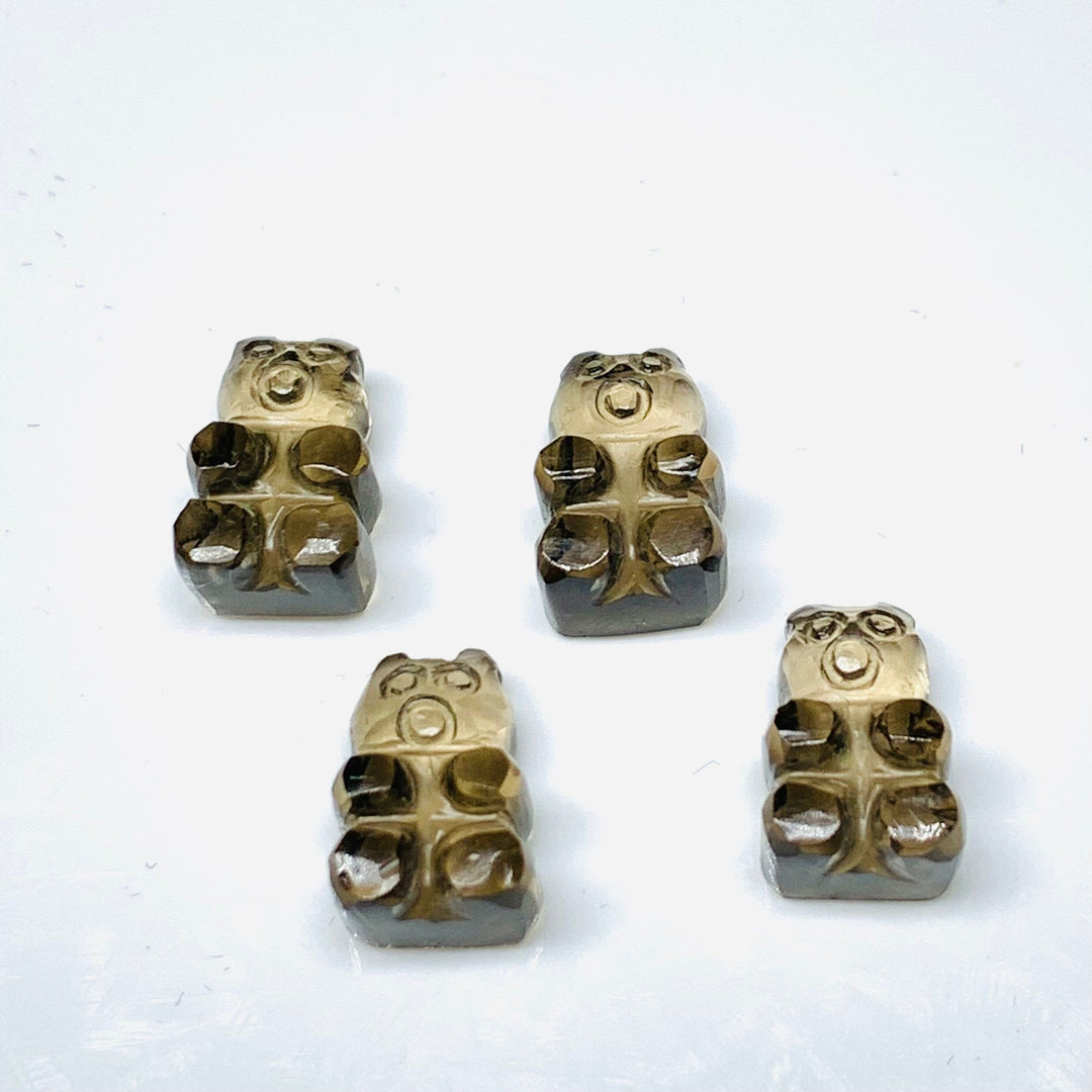 2,3,4,5 Pcs Natural Smokey Quartz Hand Carved Teddy Shape, Teddy Shape Gemstone For Jewellery, Teddy Shape Gemstone, 12X8 mm