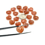 Load image into Gallery viewer, Red Sunstone Heart Briolette Beads: Hand Carved Faceted Charm, 12mm
