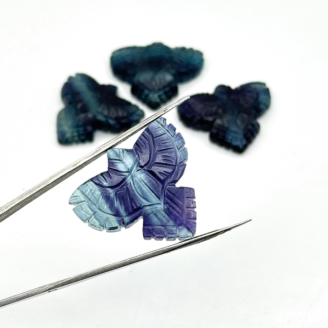 AAA Multi Fluorite Eagle Shape Stone, Natural Fluorite Hand Carved Eagle Shape Gemstone, Jewelry Making, Bird Shape Carving, 30 MM
