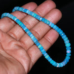 Load image into Gallery viewer, Flashy Blue Lavendar Ethiopian Opal Beads Necklace, Ethiopian Opal Faceted Rondelle Bead Necklace, 4 MM Welo Opal Rondelle, Bridesmaid Gifts