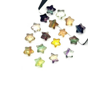 Rainbow Fluorite Star Shape Carved Beads, Fluorite Faceted Star Shape Beads, Jewelry & Craft Beads, Beads Supplies, Colorful Stars 8 MM
