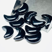 2,3,4,5,Pcs  Natural Black Onyx Smooth Hand Carved Moon Shape Briolettes, Carved Moon Shape Gemstone For Jewellery, Smooth Moon Shape  17 mm