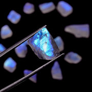 Dazzling AAA Quality 100% Natural Flashy Blue Rainbow Moonstone Rough Loose Gemstone, Raw Crystals, Lot For Jewelry 8-11 MM Approx Rough