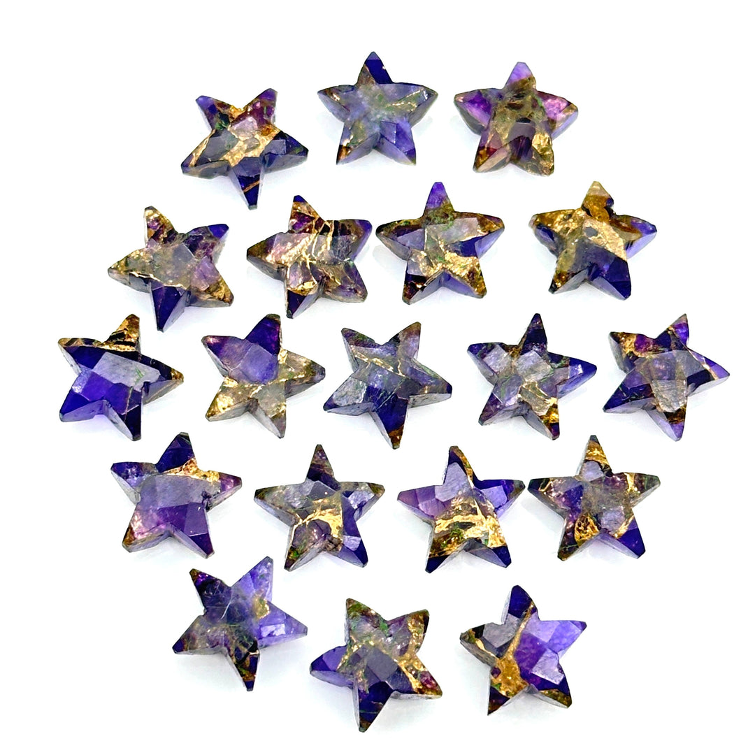 Rare Copper Amethyst Star Shape Beads, Purple Amethyst Faceted Star Beads, Gemstone Carvings Star Shape Briolette's, Star Charms 10 MM