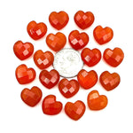 Load image into Gallery viewer, AAA Carnelian Heart Shape Briolette's, Natural Carnelian Faceted Heart Shape Beads, AAA Hand Carved Heart Charm, Jewelry Making Beads 12 MM