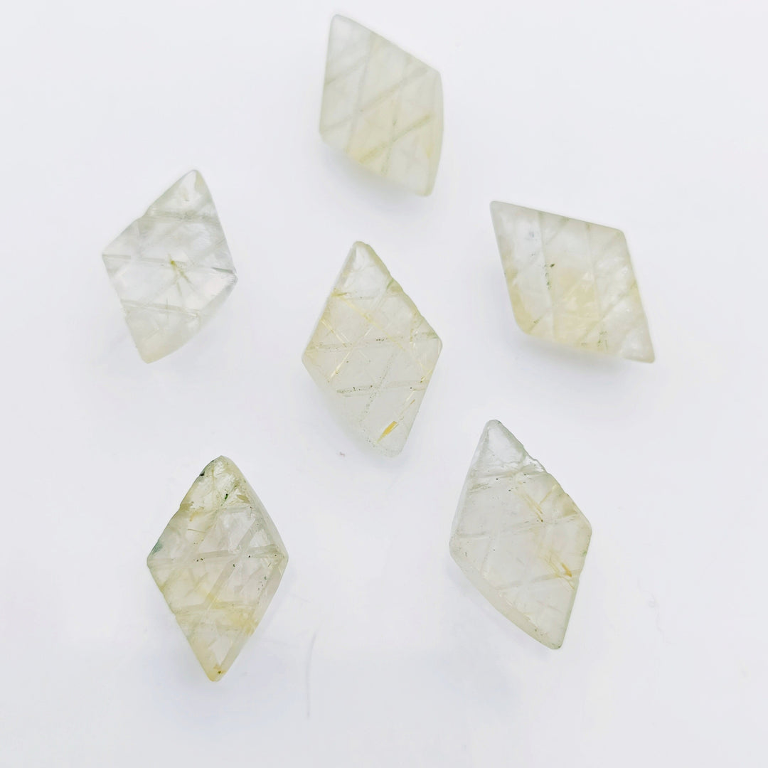 2,3,4,5,6 Pcs Natural Golden Rutile fancy Shape Carving, Hand Carved Gemstone, backside intersection Gemstone, Carved Gemstone, 16X10 mm