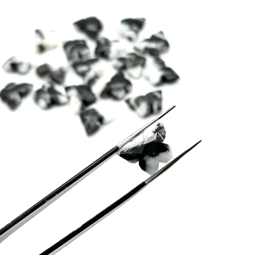 Rare Zebra Agate Butterfly Shape Beads, Black Agate Faceted Butterfly Shape Briolettes, Hand Carved Butterfly Gemstones for Jewelry, 14 MM