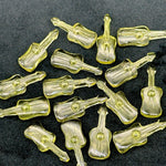 Load image into Gallery viewer, Natural Lemon Quartz Guitar Shape Beads, Tiny Lemon Guitar Shape Hand Carved Gemstone, 26 MM, Miniature Guitar Gemstone, Tiny Charms