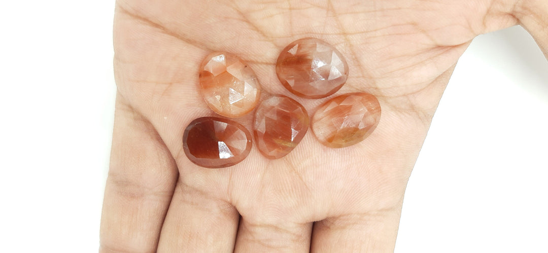 2 pcs AAA+ Quality Red Rutile freeform Rosecut, Routile faceted rosecut, gemstone for jewellery, jewellery making rosecut 11X8 17X13 mm