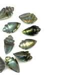 Load image into Gallery viewer, Natural Labradorite Conch/Snail Shell Shape Carving, Flashy Labradorite Hand Carved Shell Shape Gemstone Beads 18X10 MM Loose Shell Gemstone