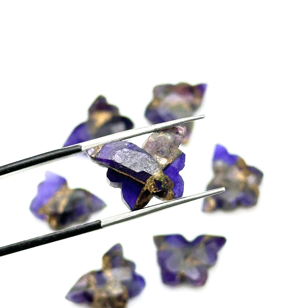 Sparkling Butterflies, Copper Amethyst Butterfly Shape Beads, Faceted Butterfly Gemstone, Purple Amethyst Carving Beads 14x10 MM, Charm Bead