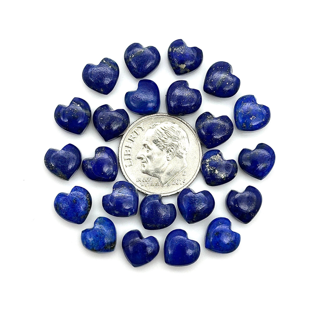 AAA Lapis Lazuli Heart Shape Briolettes, Natural Blue Lapis Smooth Heart Shape Beads, Hand Carved Gemstone, Jewelry Making Loose Charm, 8 MM