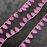 Load image into Gallery viewer, Pretty Pink Topaz Coated Leaf Shape Beads, Pink Died Carved Leaf Briolette's, Hand Carved Beads For Jewelry 8-11 mm, 8" Strand Loose Beads