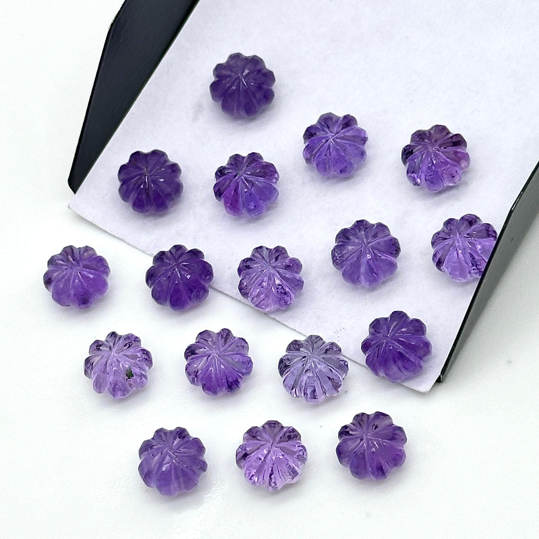 Superb Quality Purple Amethyst Melon Shape Beads, Hand Carved Pumpkin Shape Gemstone Beads, 6X8 MM Natual Amethyst Beads For Jewelry & Craft