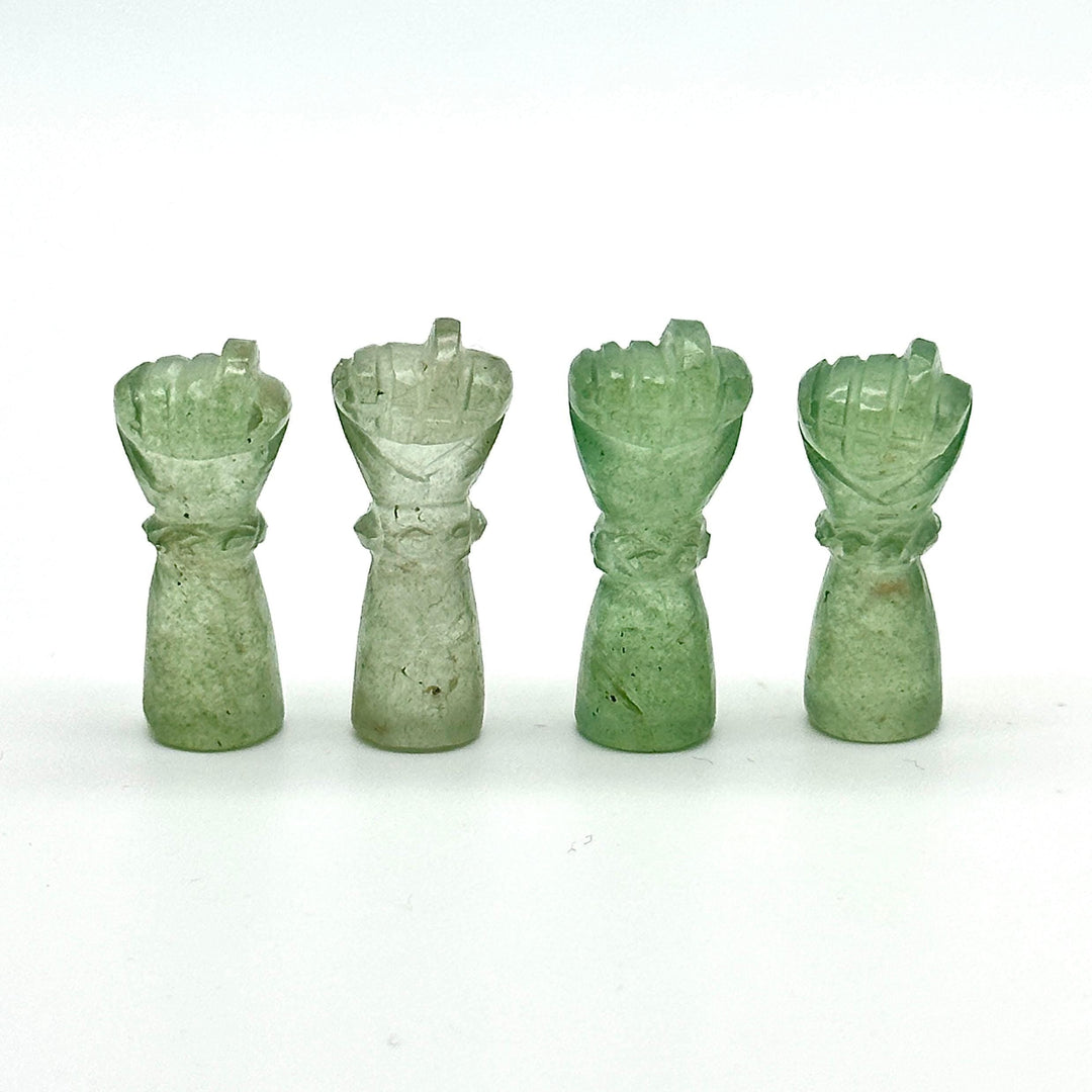 Natural Green Aventurine Hand Shape Carving, Aventurine Punch Shape Stone, 27 MM Loose Hand Fist Charm For Jewelry Making, Hamsa Charms