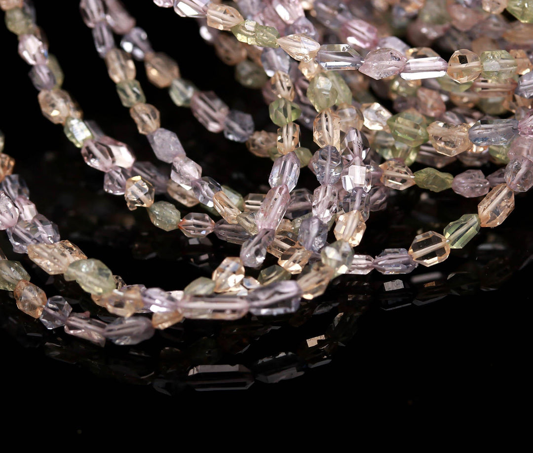 Multi Color Herkimer Quartz Diamond Beads, Colorful Herkimer Straight Drill Diamond Gemstones, 4-6 MM, Diamond Necklace Beads