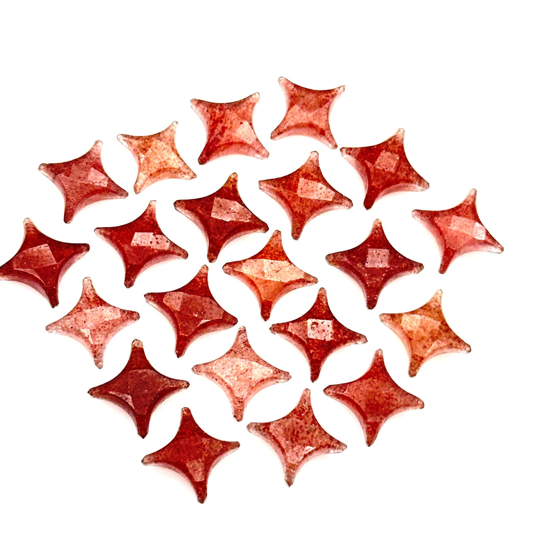 Strawberry Quartz Ninja Star Shape Carving Beads, Fancy Star Shape Gemstone Beads, 11X15 MM Jewelry Making Star Shape Briolettes Loose Beads