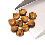 Load image into Gallery viewer, Tiger Eye Shell Shape Beads, Natural Brown Tiger Eye Seashell Carved Gemstone for Jewelry Making 12 MM
