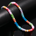 Load image into Gallery viewer, Rainbow Opal Smooth Rondelle Beads, Multi Color Opal Gemstone Beads, Dyed Opal Beads for Jewelry Making, 16 Inches, 7-9 MM