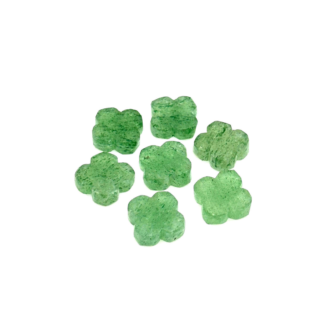 Green Strawberry Clover Shape Beads, Green Strawberry Four Leaf Clover Shape Gemstone, Loose Wholesale Beads for Jewelry Making, 12 MM