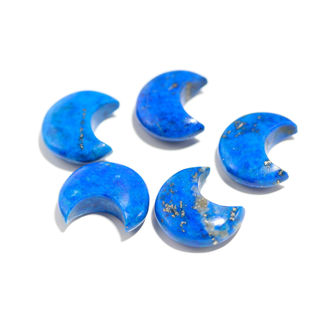 Natural Lapis Lazuli Moon Shape Beads 18 MM, Hand Carved Loose Half Moon Briolette's, Jewelry Making Smooth Gemstone Charms,