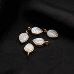Load image into Gallery viewer, Flashy White Moonstone Leaf Pendant 15mm, 925 Sterling Silver Gold Plated Natural Charm For Making jewelry