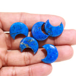 Load image into Gallery viewer, Natural Lapis Lazuli Moon Shape Beads 18 MM, Hand Carved Loose Half Moon Briolette's, Jewelry Making Smooth Gemstone Charms,