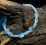 Load image into Gallery viewer, AAA+ Rainbow Moonstone Beads Bracelet, Smooth Oval Shape Handmade Bracelet, Blue Fire Gemstone Jewelry, Silver Bracelet Best Gift For Her