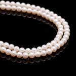 Load image into Gallery viewer, Natural White Pearls Plain Round Beads, High Luster Pearl for Necklace Making, 6 MM Pearls, 5 Inch Strand, Wholesale Beads