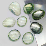 Load image into Gallery viewer, 2 pcs A-one Quality Green Amethyst freeform Rosecut, faceted rosecut, gemstone for jewelry, jewelry making rosecut 8X10 9X14 mm