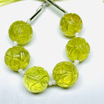 Load image into Gallery viewer, 1,2,3,4,5 pcs 100% Natural Lemon Quartz Carved Melon Shape Carving, Melon Shape Gemstone, Gemstone For Jewellery, 10 mm