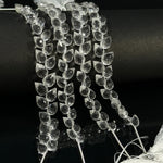 Load image into Gallery viewer, Natural Crystal Quartz Faceted Drop Shape Beads, 6X8 mm Faceted Crystal Briolette, Jewelry Making Side Cut Wholesale Earrings Beads, 4 Inch