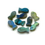 Load image into Gallery viewer, Flashy Natural Labradorite Fish Charm Beads, Fancy Fish Shape Carved Gemstone, 7X14 MM Loose Gemstone Fishes For Jewelry Making, DIY Beads