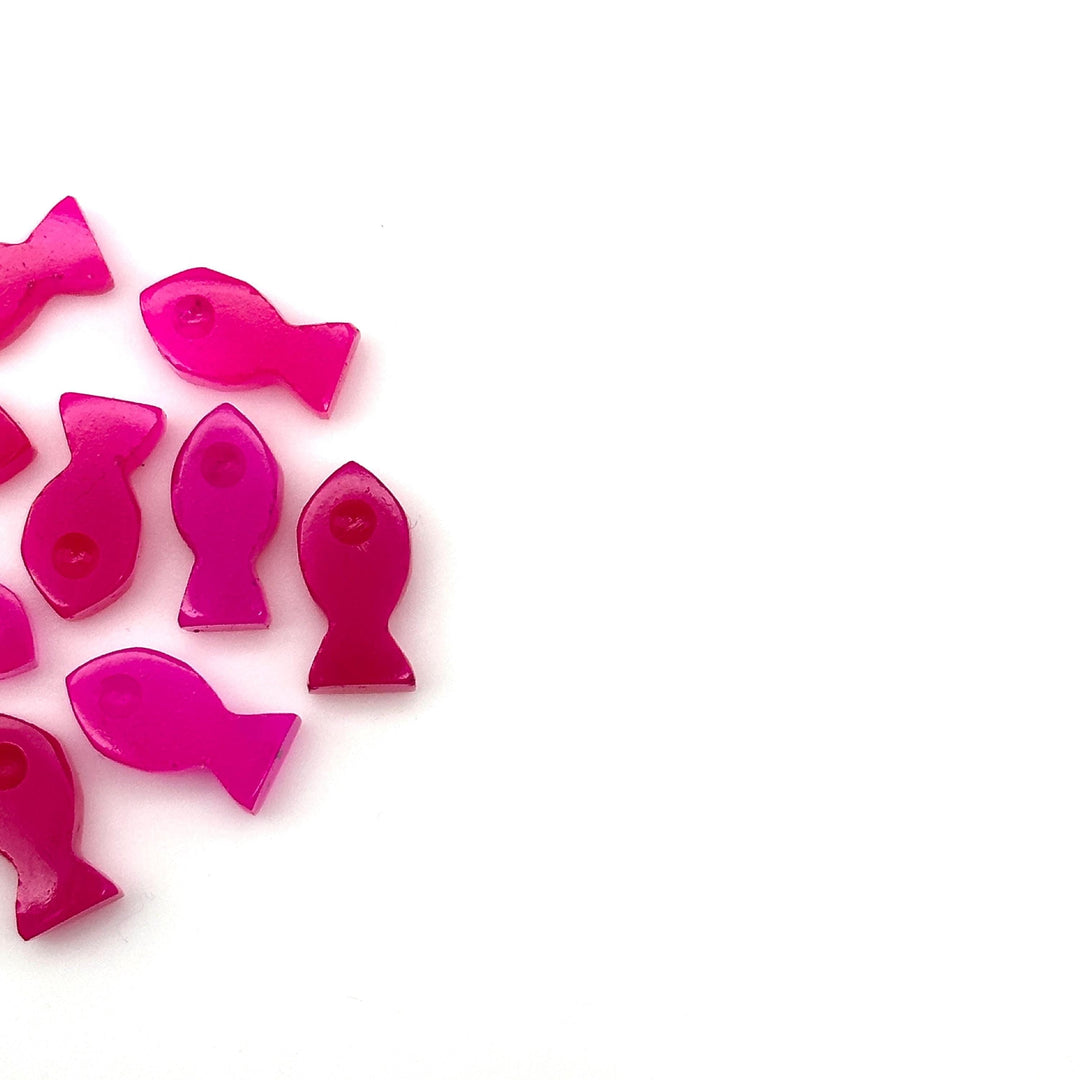 Dazzling Hot Pink Chalcedony Fish Charm Beads, Fancy Fish Shape Carved Gemstone, 7X14 MM Pink Loose Gemstone Fishes For Jewelry Making,