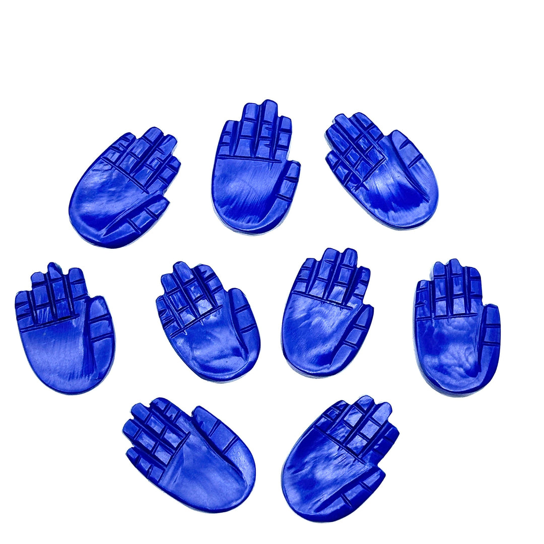 Lapis Lazuli Hamsa Shape Carving Gemstones, 25 MM Palm Shape Gemstone, Healing Power Of Hamsa, Hand Carved Jewelry Making Charms