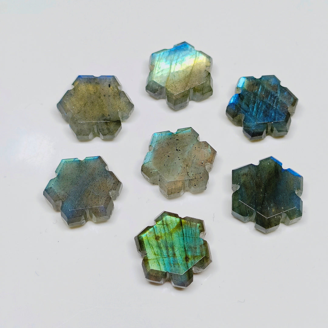 2,3,4,5,6 pcs 100% Natural Labradorite Fancy Shape Carved Gemstone, Loose Gemstone, Fancy Shape Gemstone For Jewlery, Carved Gemstone 15 mm