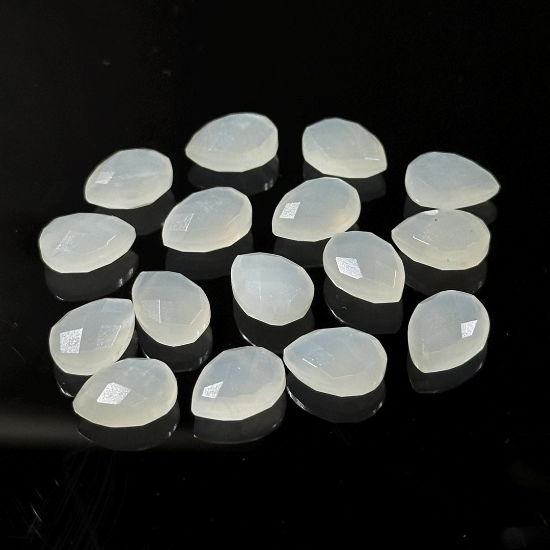 Natural White Moonstone Faceted Pear Shape Beads, 9X12 MM AAA+ Quality Moonstone Briolette's Beads, Matched Pairs, Jewelry Making Beads