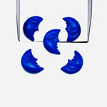 Load image into Gallery viewer, Hand Carved Lapis Lazuli Moon Face, Dark Blue Lapis Lazuli, 18X13 MM, Jewelry Making Carving Gemstone, Carved Face Crystal, Face Charm Beads