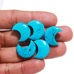 Load image into Gallery viewer, Blue Turquoise Smooth Moon Shape Beads18 MM, Hand Carved Cresent Moon Briolette's for Jewelry Making
