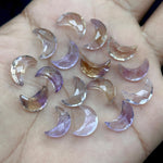 Load image into Gallery viewer, AAA Ametrine Carved Moon Shape Briolette's, Natural Ametrine Moon Shape Gemstone Beads, Ametrine Faceted Hand Carved Moon Shape Charms, 12MM