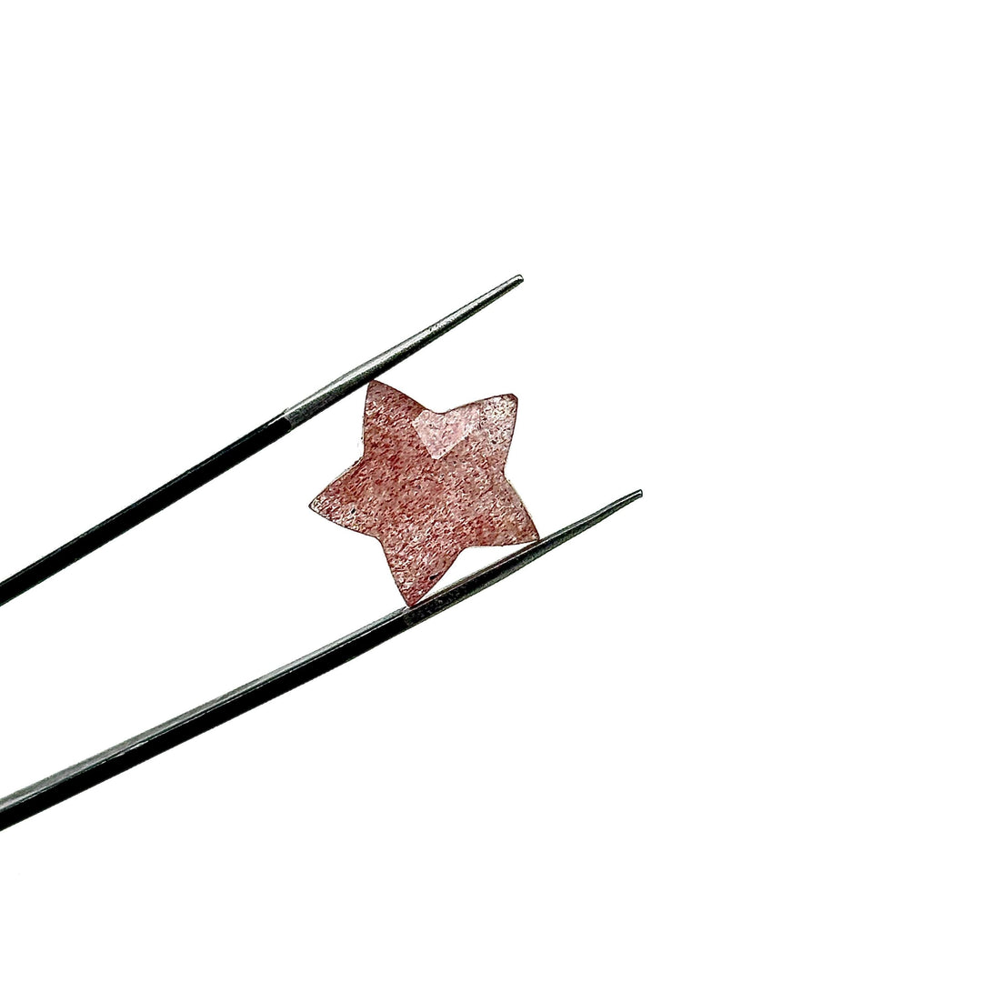 Natural Pink Strawberry Star Shape Briolettes, Strawberry Quartz Star Beads, Hand Carved Star for DIY Crafts, Shiny Star for Jewelry, 15 MM