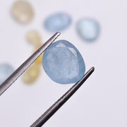2 pcs A-one Quality Blue Aquamarine freeform Rosecut, faceted rosecut, gemstone for jewelry, jewelry making rosecut 7X8 10X12 mm