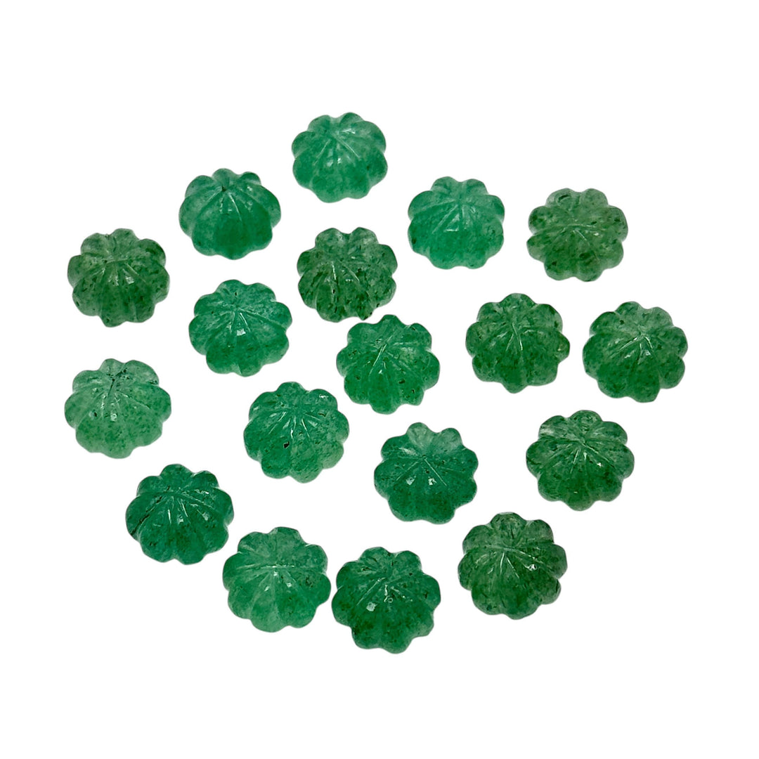 Natural Green Strawberry Quartz Melon Shape Beads, Hand Carved Pumpkin Shape Gemstone Beads, 6X8 MM Natual Strawberry Beads For Jewelry