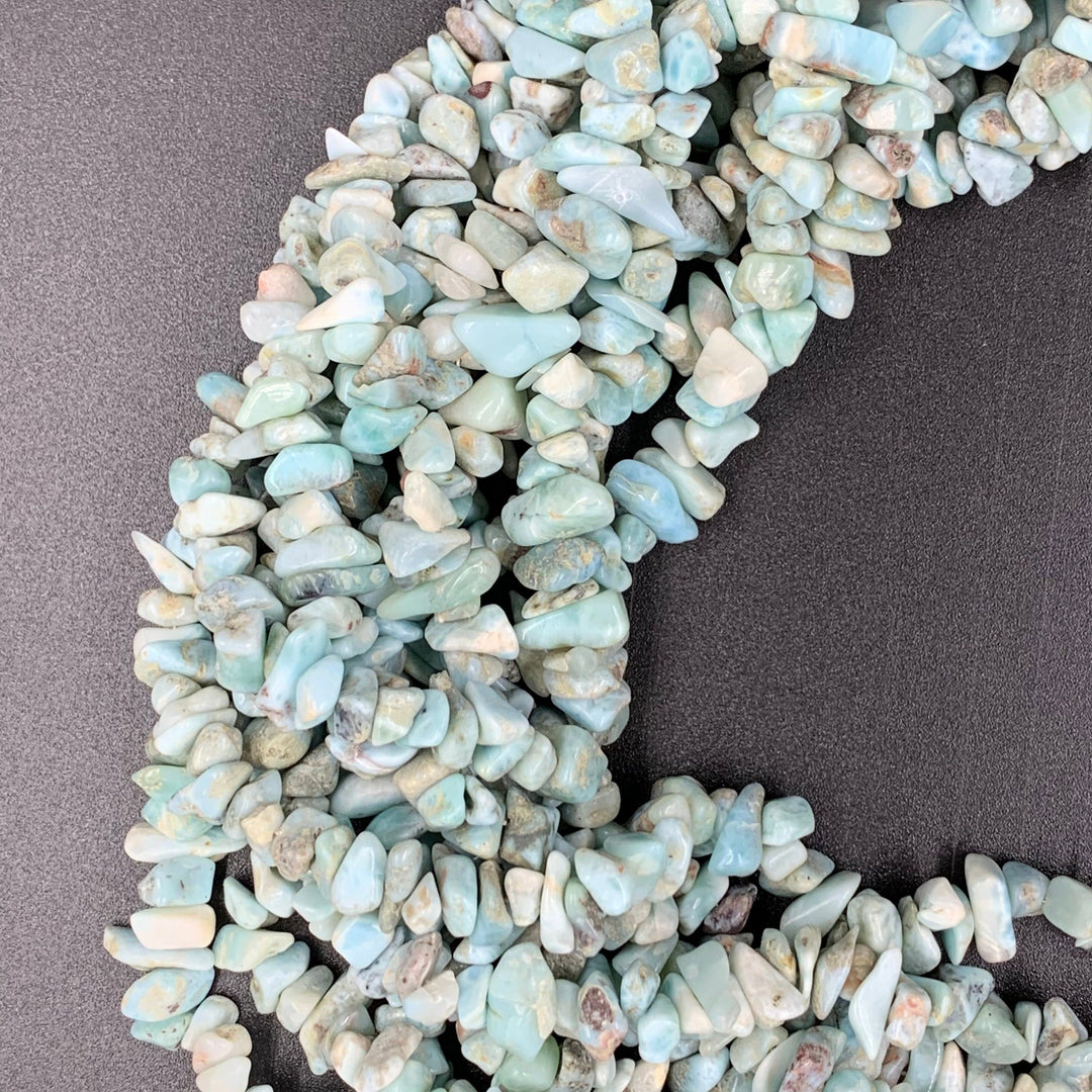 100% Natural Larimar Chip Beads 17 Inch Strand, Natural Larimar Gemstone, Natural Crystal Beads Strand, 6-11 mm (Approx)