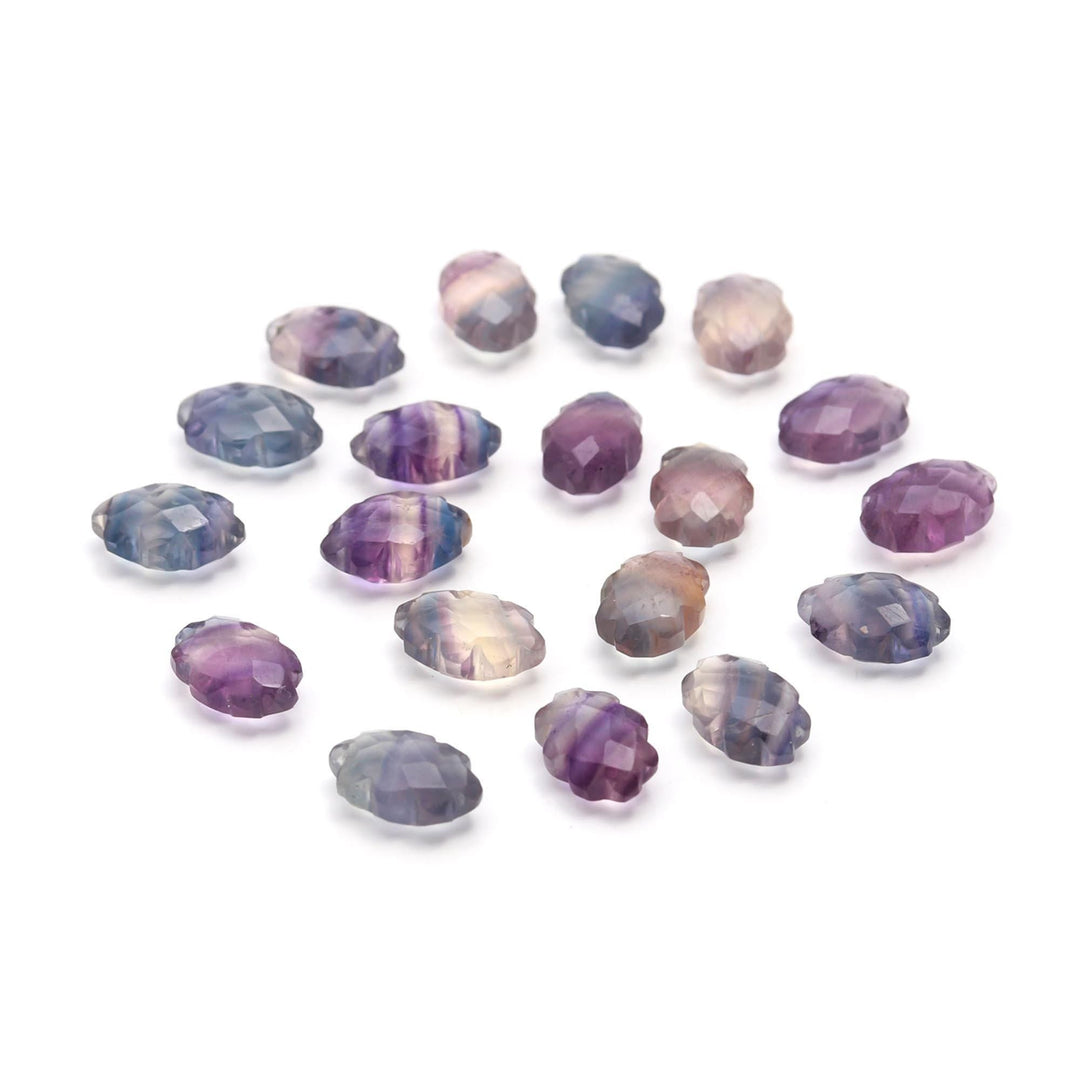 Multi Fluorite Clouds Shape Beads, Rainbow Fluorite Faceted Cloud Beads, Carved Cloud Gemstone Charms, 12 MM, Loose Carved Briolettes