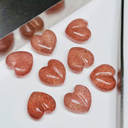 2,3,4,5,6 pcs 100% Natural Pink strawberry Heart Shape Gemstone, Natural Heart Shape Gemstone, Gemstone for Jewlery, 11 mm (Approx)