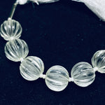 Load image into Gallery viewer, 100% Natural Crystal Quartz Carved Melon Shape Beads Strand, Melon Shape Gemstone, Gemstone For Jewellery, 12 mm