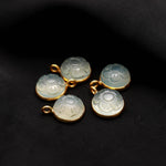 Load image into Gallery viewer, Aqua Chalcedony Flower pendant 17mm, 925 Sterling silver Gold Plated Round  Shape Charms For making Jewelry