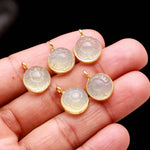 Load image into Gallery viewer, Aqua Chalcedony Flower pendant 17mm, 925 Sterling silver Gold Plated Round  Shape Charms For making Jewelry