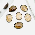 Load image into Gallery viewer, 2,3,4,5pcs A-one Quality smokey quartz freeform Rosecut, faceted rosecut, gemstone for jewelry, jewelry making rosecut 10X14 mm
